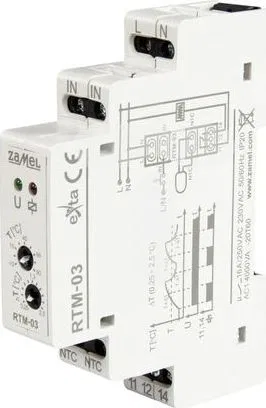 Ospel Regulator temperatury od -10 do 90 st. C jednomodułowy z nastawą histerezy 0,25-2 st. C RTM-03 EXT10000251