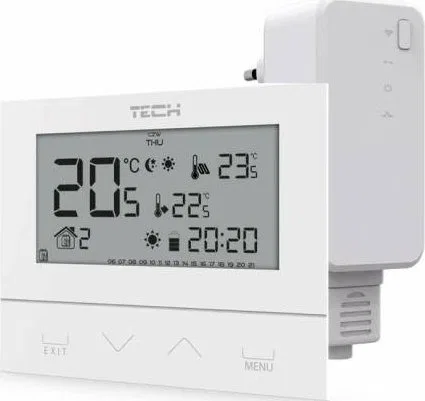Tech Sterownik ST-292V2 pokojowy bezprzewodowy dwustanowy (3 mm szkło) biały