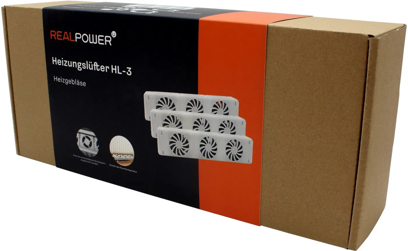 REALPOWER Heizungslüfter HL-3,3er Set mit 3 Ventilatoren