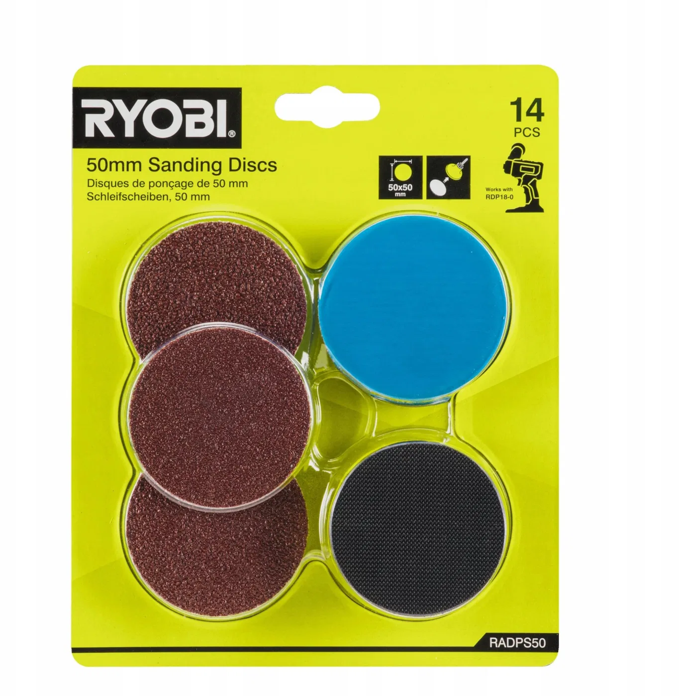 225528 RYOBI Arkusze do szlifowania 50 mm