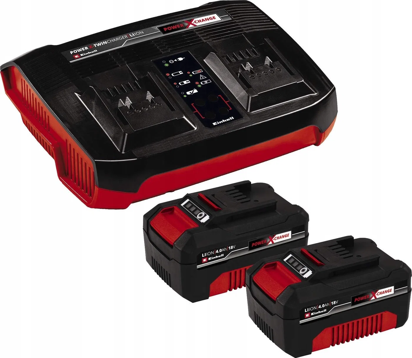 Einhell Einhell 2x 4.0Ah & Twincharger Kit, Set (black/red)
