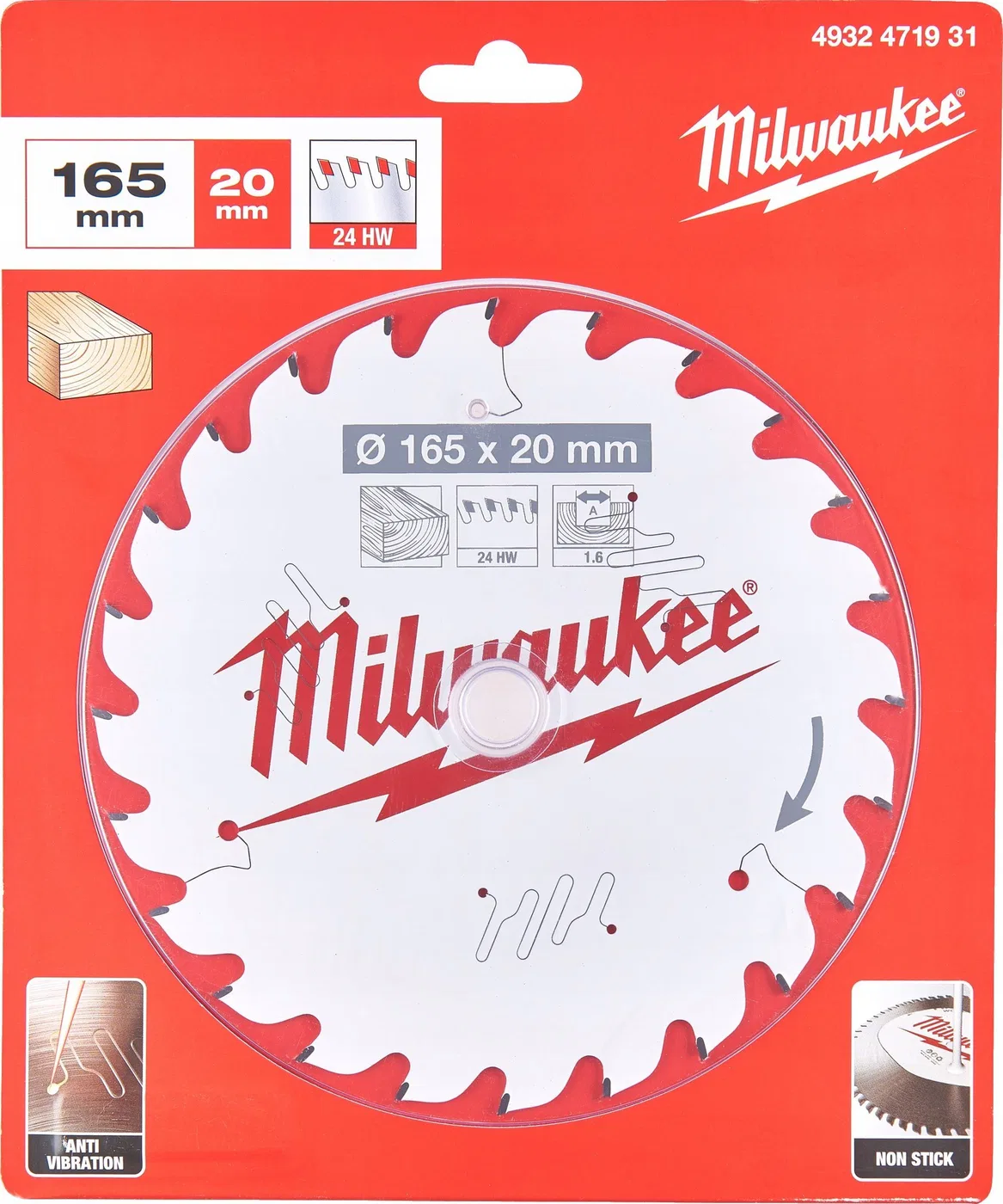 Milwaukee MILWAUKEE CIRCULAR SAW 165x20x1.6x40z