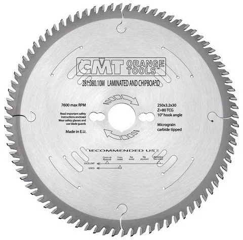 CMT HM SAW 250x30x3.2/2.2 Z80 FOR LAMINATE.