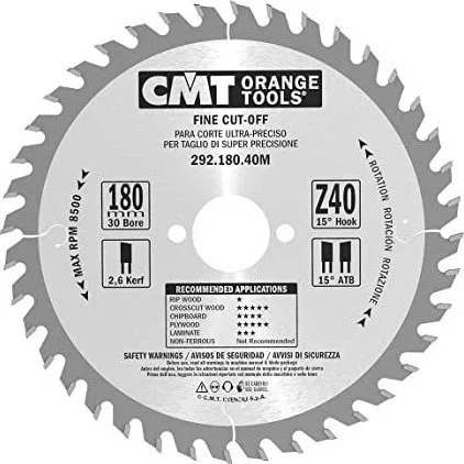 CMT 292.180.40M Pi�a HM 180x30x2,6/1,6 Z40
