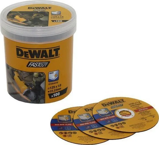 Dewalt 100 tarcz 125x1mm do metalu INOX (DT20540-QZ)