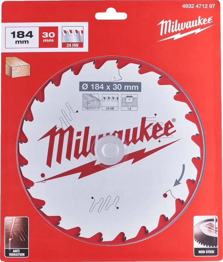 Milwaukee Cutting disc 184x30x1.6mm, 24 teeth. Milwaukee