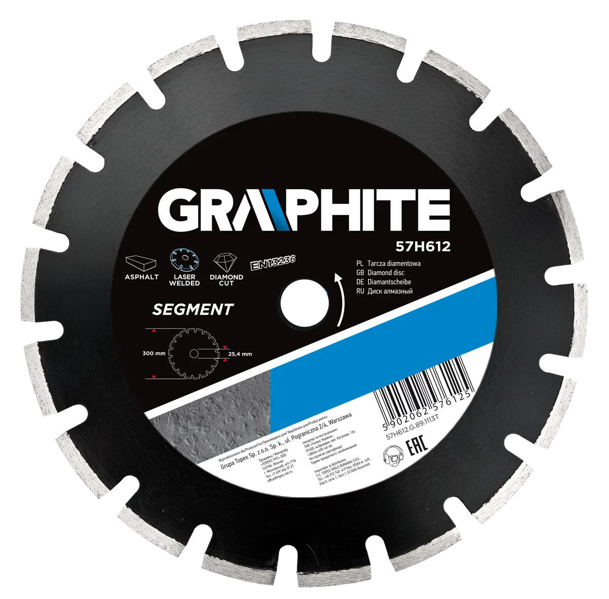 Graphite Tarcza diamentowa segmentowa 350x25,4mm 57H614