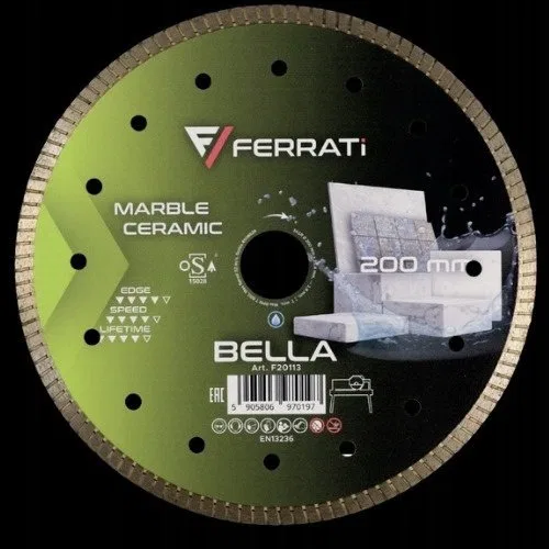 FERRATI TARCZA DIAMENTOWA TNĄCA BELLA 200 MM x 25,4 MM