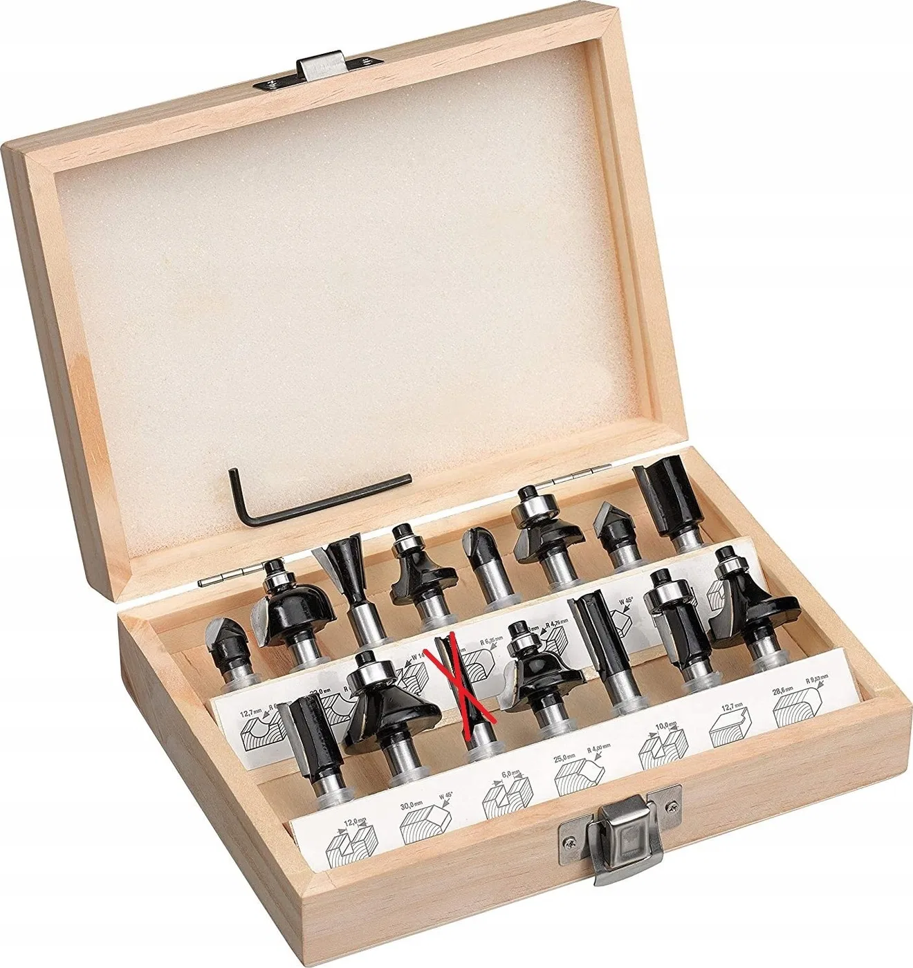 Wiertło Einhell Einhell HM cutter set, 15 pieces, for routers (shank 8mm)