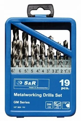 Drill set SR 107809190, 19pcs. 1.0-10.0mm