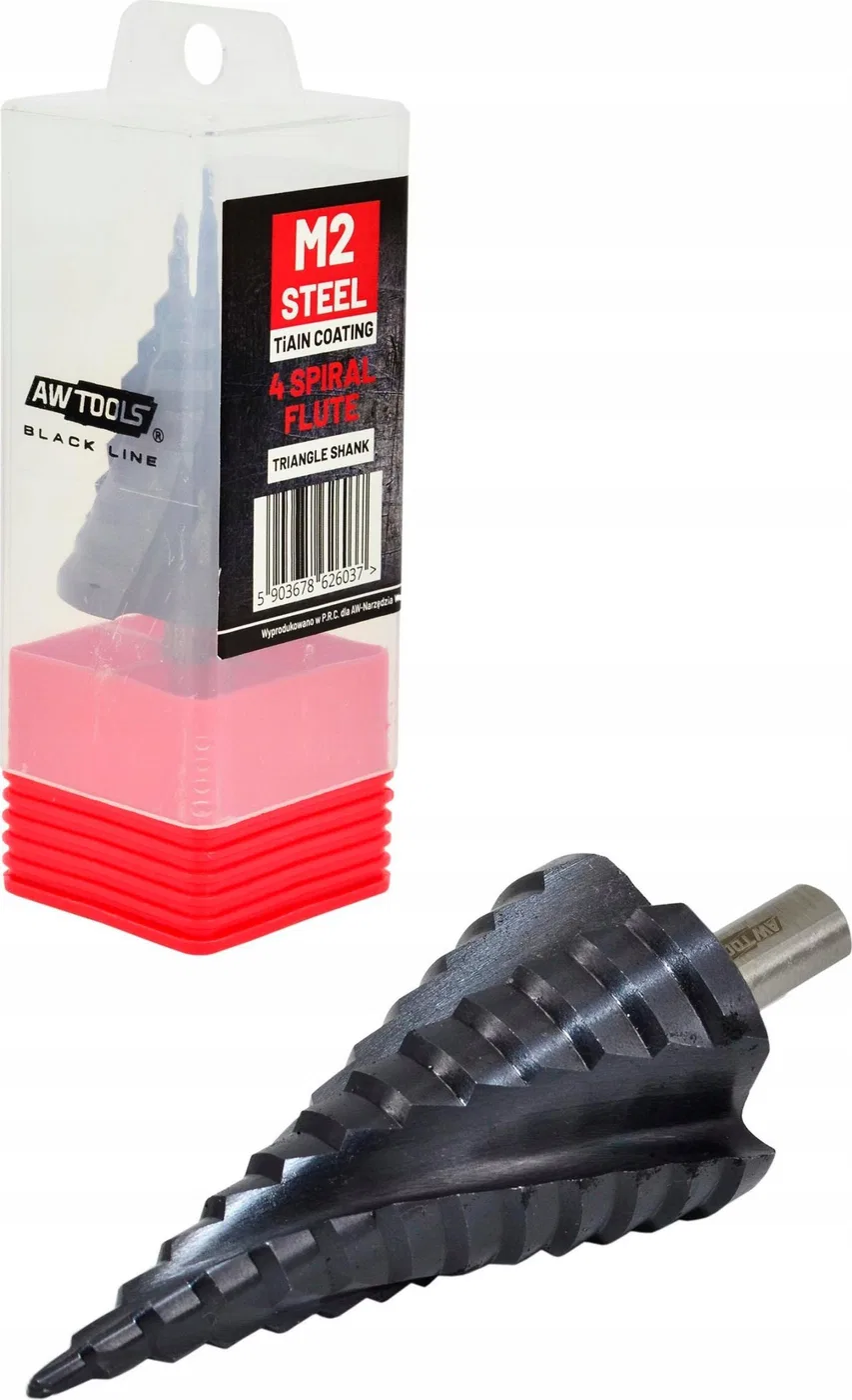 AWTOOLS WIERTŁO STOPNIOWE SPIRALNE M2-TiAlN / 6-38mm /BL