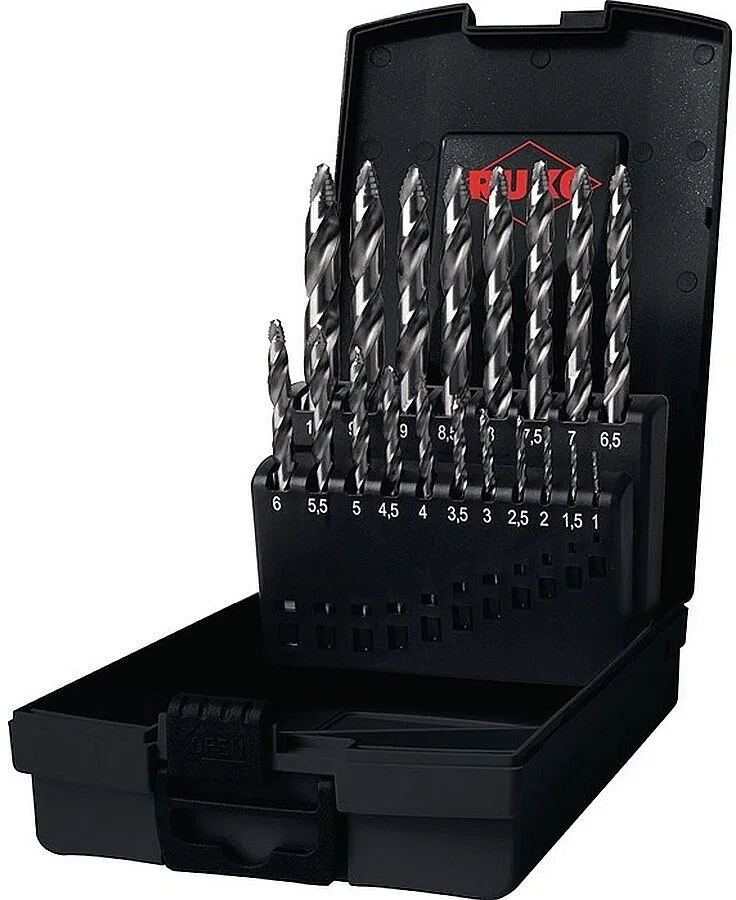 19-piece drill set RUKO HSS-G
