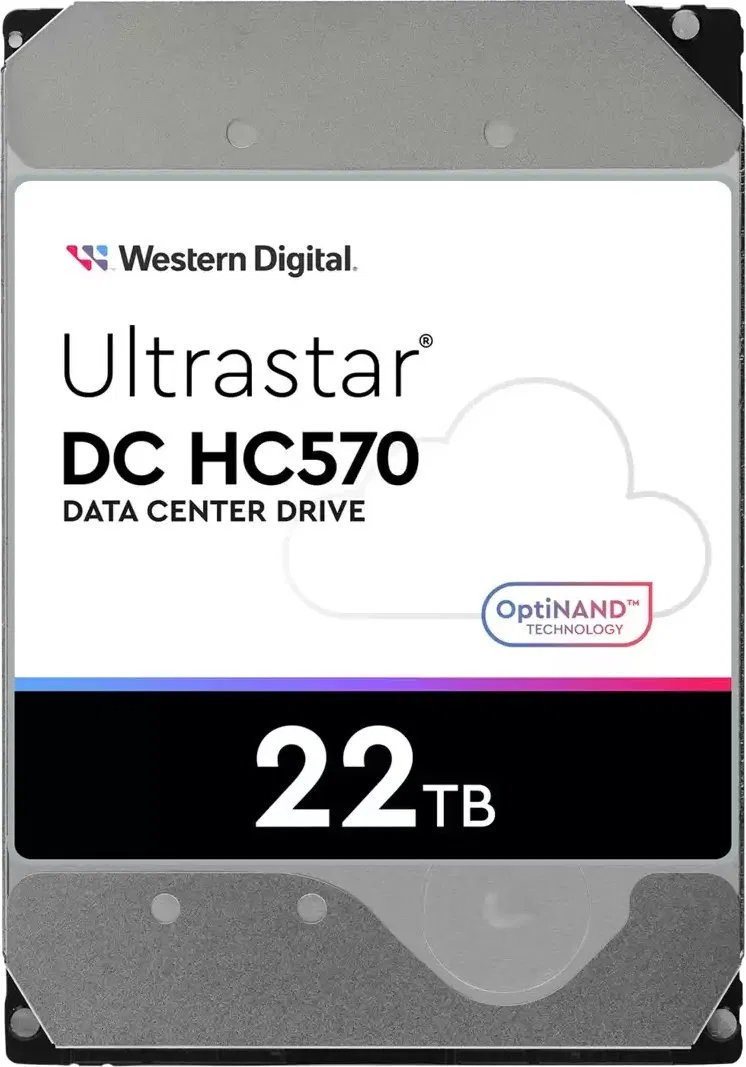 WD Ultrastar DC HC570 - Festplatte - verschlusselt - 22 TB - intern - 3.5" (8.9 cm) - SAS 12Gb/s - 7200 rpm - Puffer: 512 MB - S