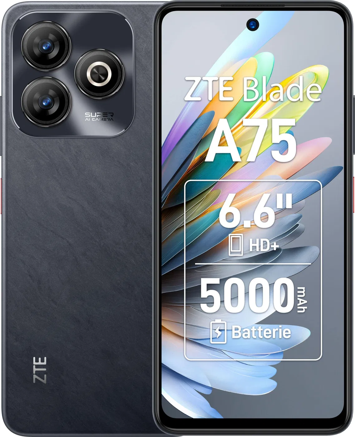 Smartfon ZTE Blade A75 4/128GB Czarny  (123439601011)
