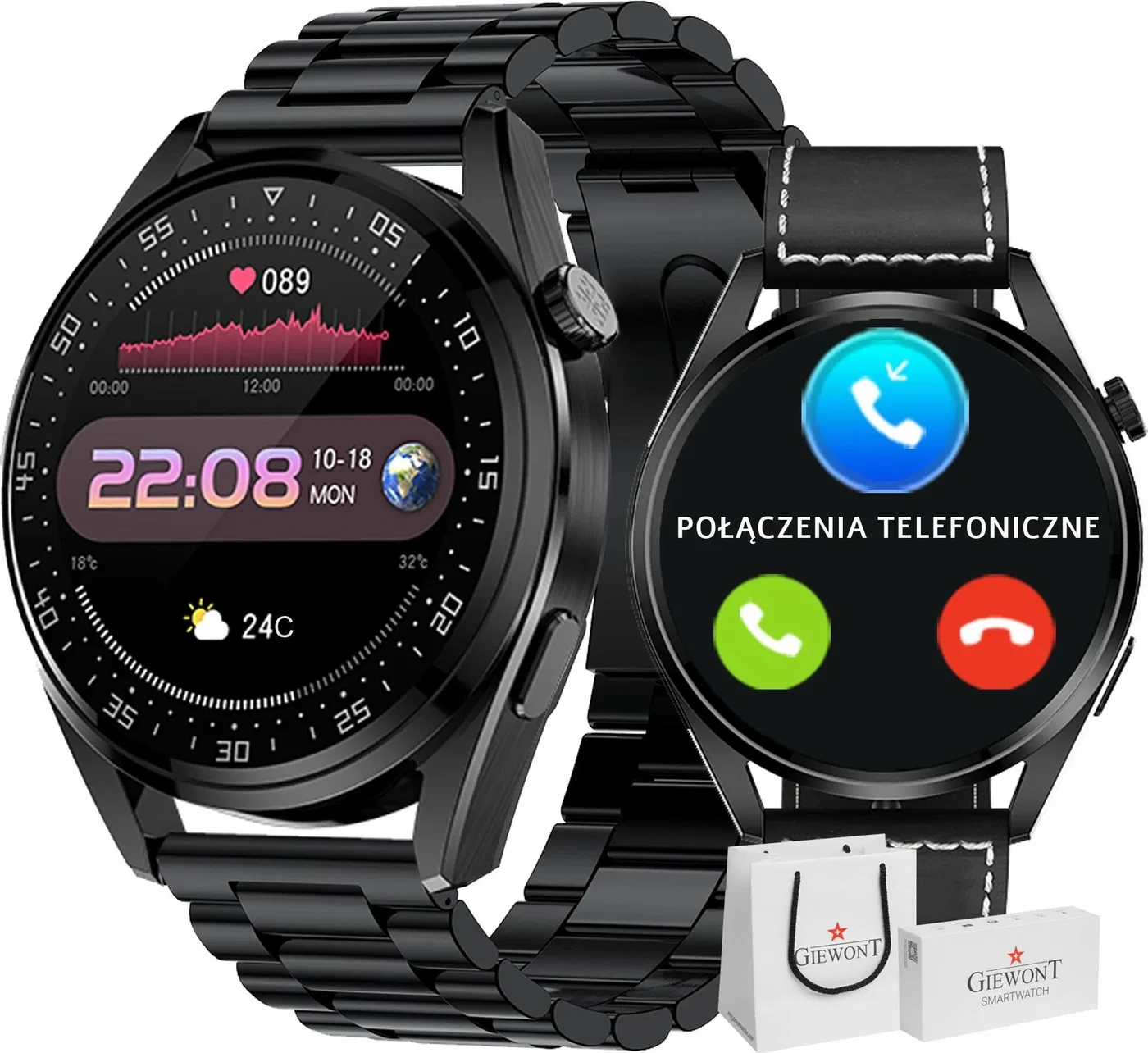 Smartwatch Giewont GW450-2 Czarny  (GW450-2)