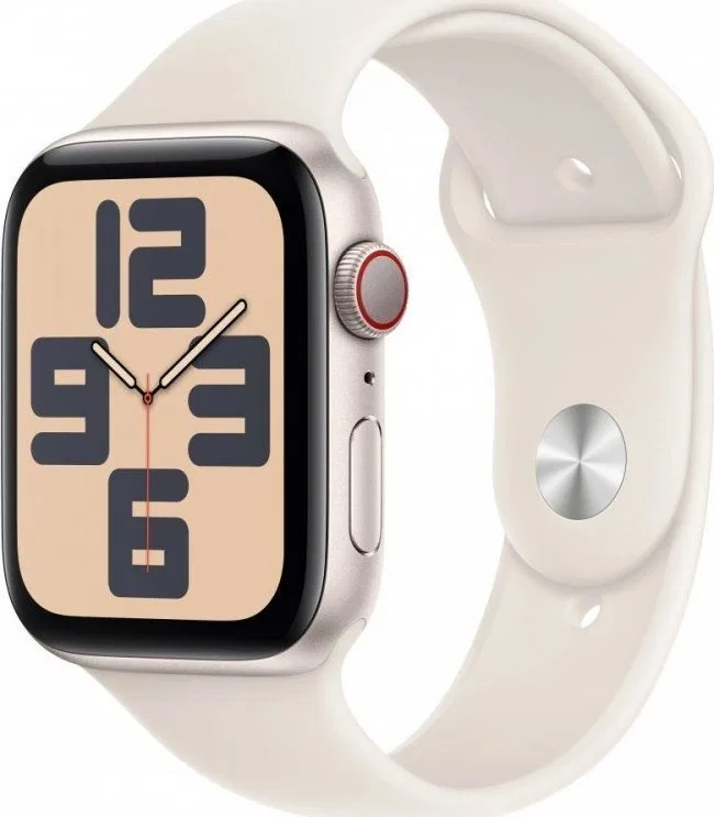 Smartwatch Apple Watch SE GPS + Cellular 44mm Starlight Alu Sport S/M Beżowy (MXGT3QF/A)