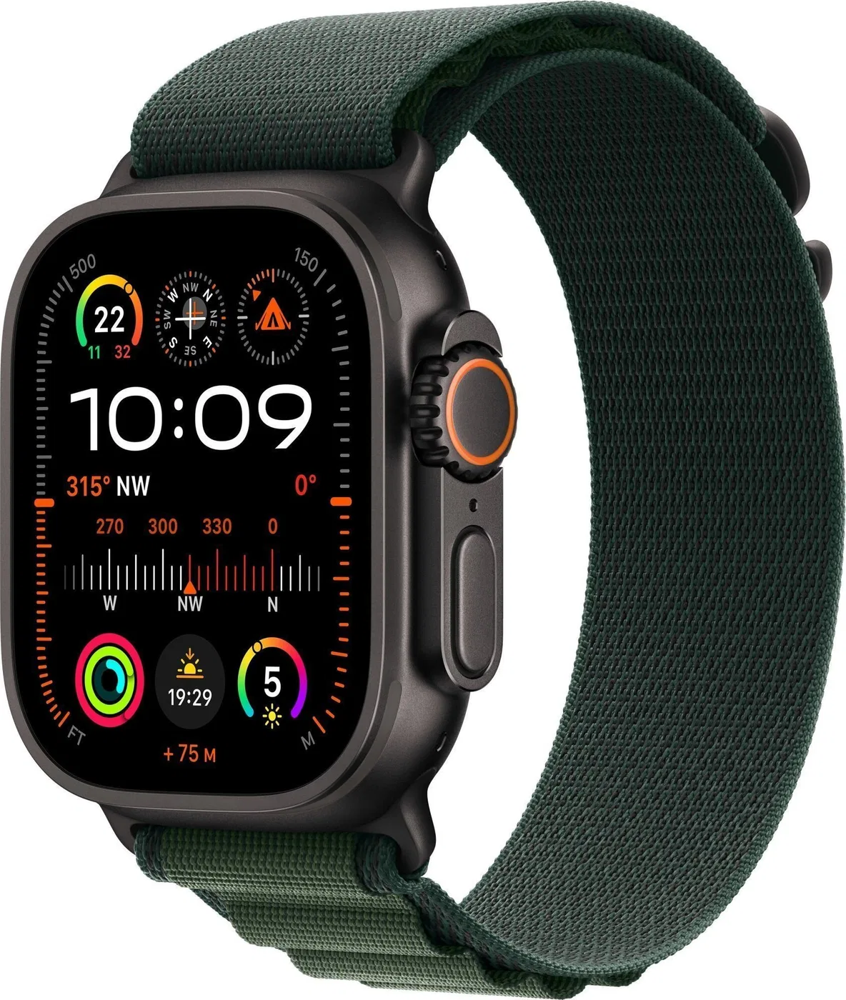 Smartwatch Apple Watch Ultra 2 GPS + Cellular 49mm Black Titanium Case Alpine Loop Large Zielony
