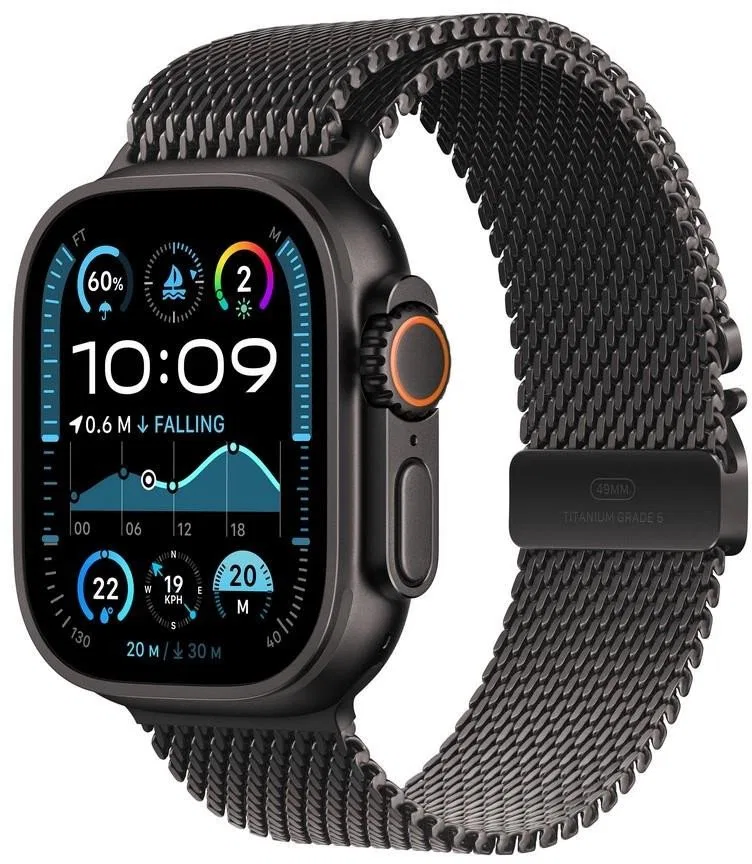 Smartwatch Apple Watch Ultra 2 GPS + Cellular 49mm Black Titanium Case Milanese Loop M Czarny (MX5V3UL/A)