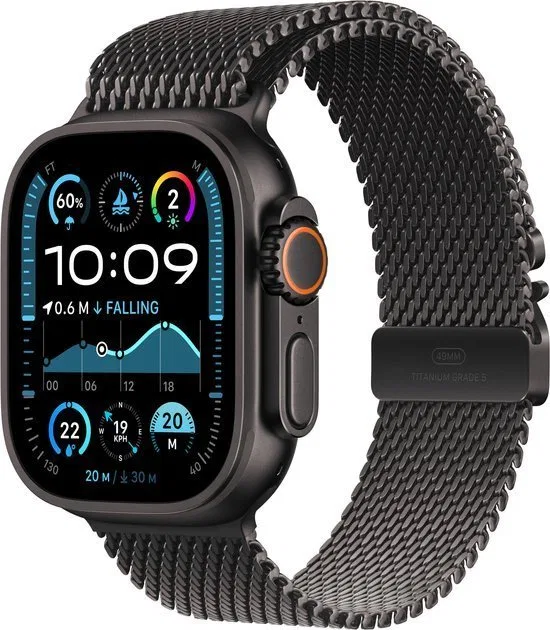 Smartwatch Apple Watch Ultra 2 GPS + Cellular 49mm Black Titanium Case Milanese Loop M Czarny (MX5U3FD/A)