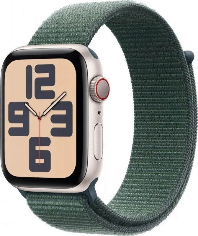 Smartwatch Apple Watch SE GPS + Cellular 44mm Starlight Alu Sport Loop Zielony (MXGV3ET/A)