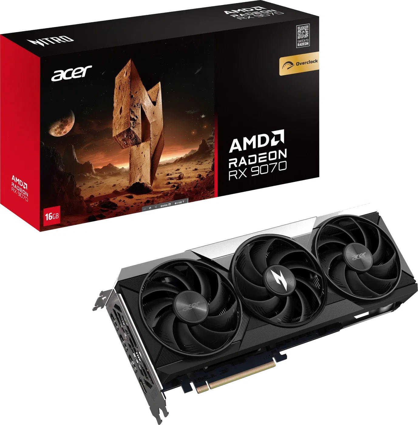 RX 9070 16GB Acer Nitro Radeon OC GDDR6 3 Fan