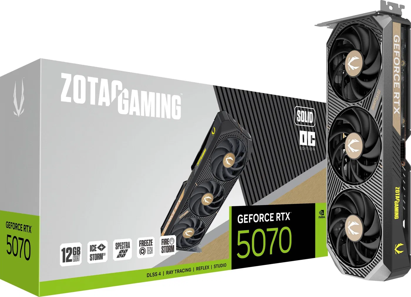 Karta graficzna Zotac GeForce RTX 5070 Solid 12GB GDDR7 DLSS4 (ZT-B50700D-10P)