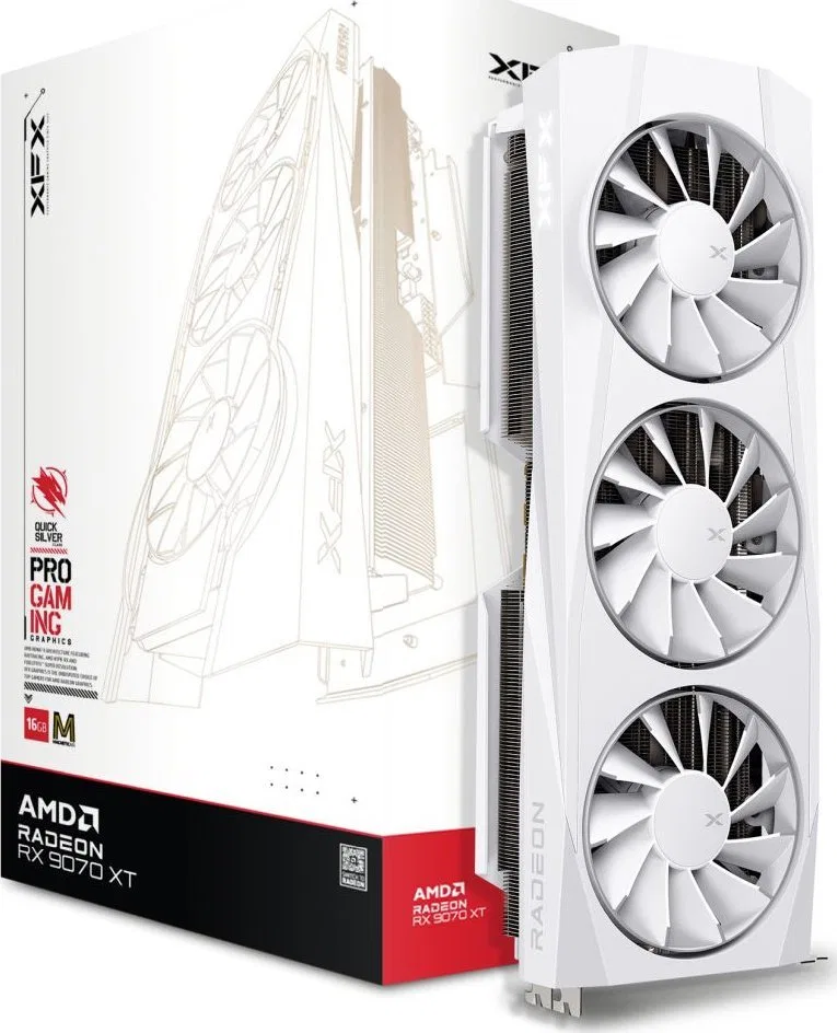 Karta graficzna XFX Quicksilver Radeon RX 9070 XT White Magnetic Air 16GB GDDR6 (RX-97TMAQKW9)