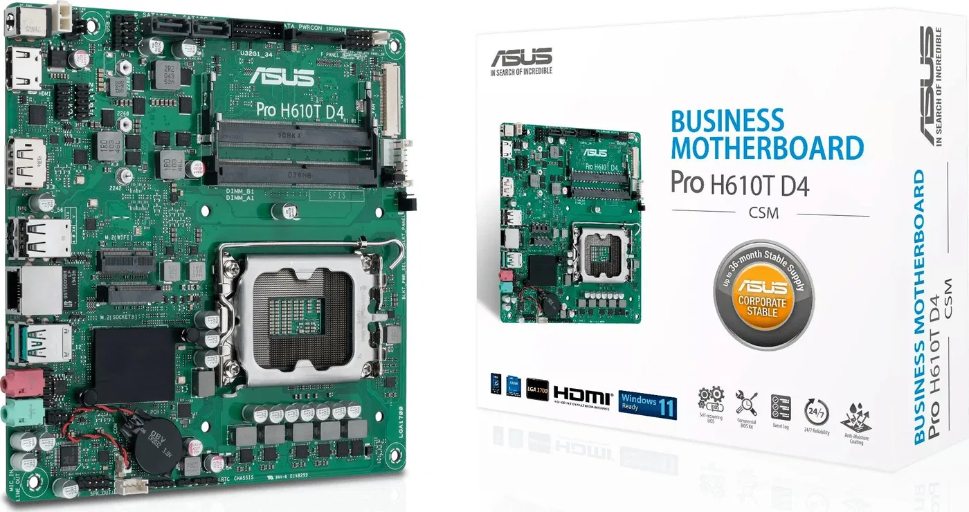Płyta główna Asus PRO H610T D4-CSM