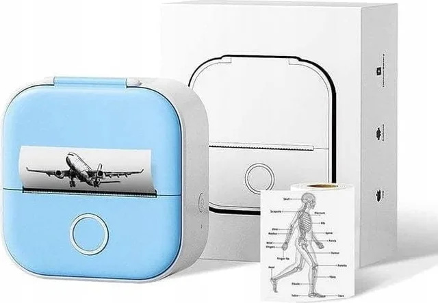 Drukarka etykiet Phomemo Phomemo T02 Drukarka Termiczna Bluetooth Do Zdjęć Naklejek Notatek Etykiet / Niebieska