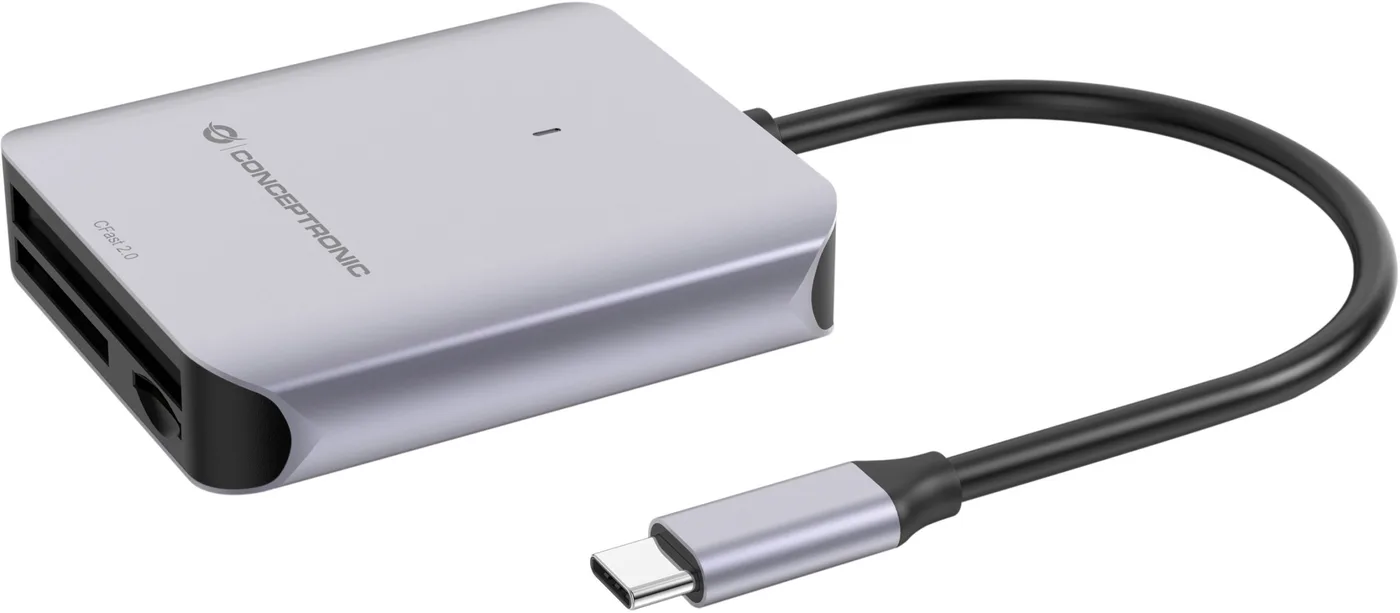 Conceptronic BIAN09G czytnik kart USB 3.2 Gen 2 Type-C Szary