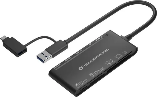 Czytnik Conceptronic CONCEPTRONIC Card Reader USB3.0+/C SD,MicroSD,MMC,M2,CF   sw