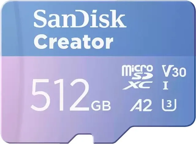 SanDisk Creator - Flash-Speicherkarte (microSDXC-an-SD-Adapter inbegriffen) - 512 GB - A2 / Video Class V30 / UHS-I U3 - microSD