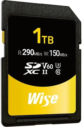 Wise SDXC UHS-II V60         1TB R:290MBs / W:150MBs  WI-SD-S1024